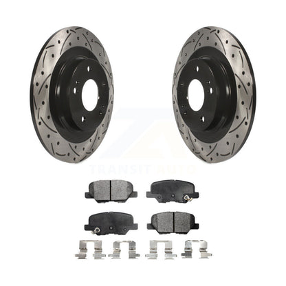 Drilled Slot Brake Rotor Semi-Metallic Pad Rear Kit For Mitsubishi RVR Outlander