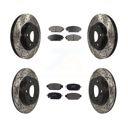 Drill Slot Brake Rotor Semi-Metallic Pad Front Rear Kit For 19-22 Mazda CX-3 AWD