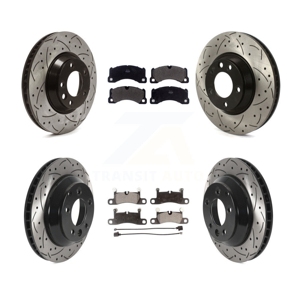 Disc Brake Rotors And Semi-Metallic Pad Front Rear Kit (6Pc) For Porsche Cayenne