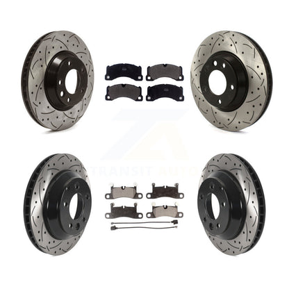 Disc Brake Rotors And Semi-Metallic Pad Front Rear Kit (6Pc) For Porsche Cayenne