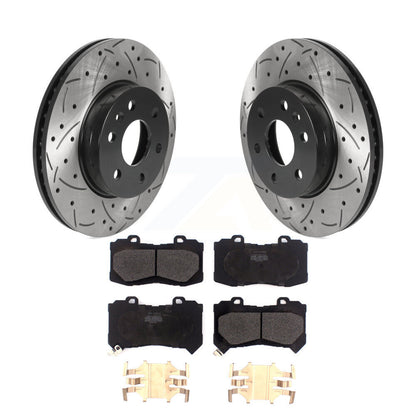 Drilled Slot Brake Rotors Semi-Metallic Pad Front Kit For Chevrolet Colorado GMC