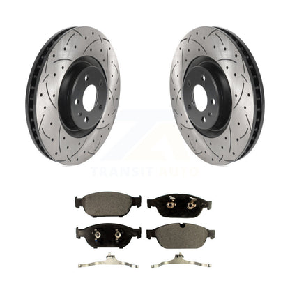 Drilled Slot Brake Rotor & Semi-Metallic Pad Front Kit For Audi A6 Quattro A7 A8