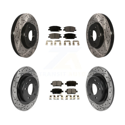 Drilled Slot Brake Rotors Semi-Metallic Pad Front Rear Kit For Chevrolet Equinox
