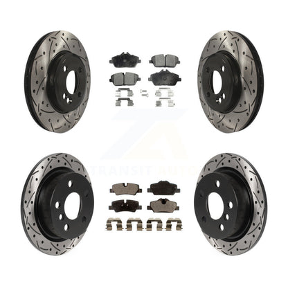 Drilled Slot Disc Brake Rotor & Semi-Metallic Pad Front Rear Kit For Mini Cooper