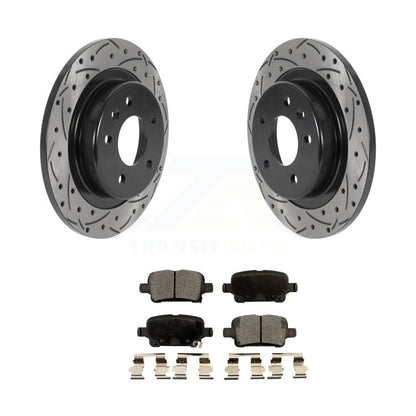 Drill Slot Disc Brake Rotor Semi-Metallic Pad Rear Kit For Chevrolet Equinox GMC