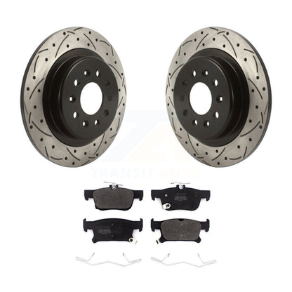 Coated Drill Slot Disc Brake Rotor Semi-Metallic Pad Rear Kit For Buick Envision
