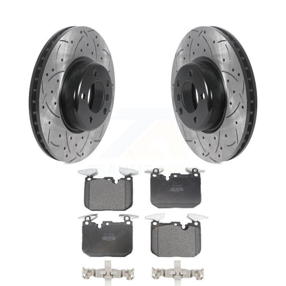 Drill Slot Brake Rotor Semi-Metallic Pad Front Kit For BMW 328i xDrive 330i 320i