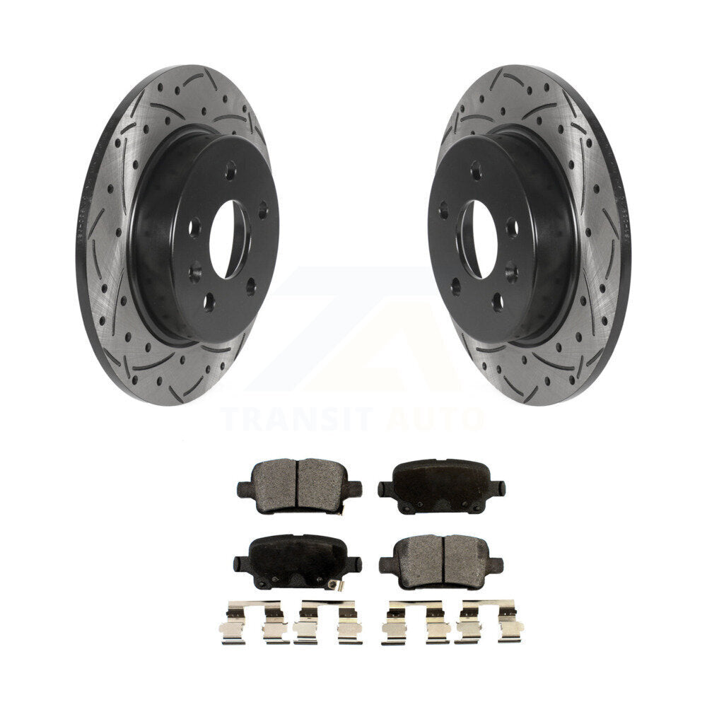 Drilled Slot Brake Rotors Semi-Metallic Pad Rear Kit For Chevrolet Cruze Bolt EV
