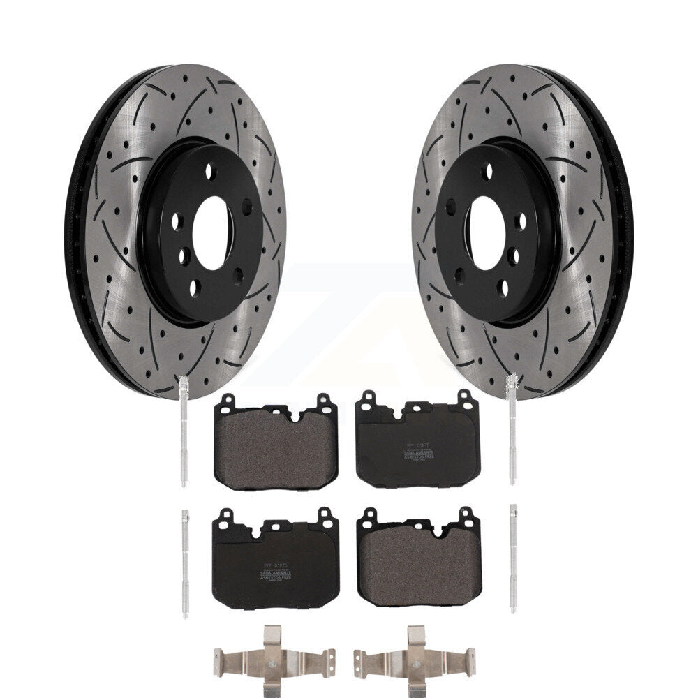 Drilled Slot Brake Rotor & Semi-Metallic Pad Front Kit For Mini Cooper Clubman S