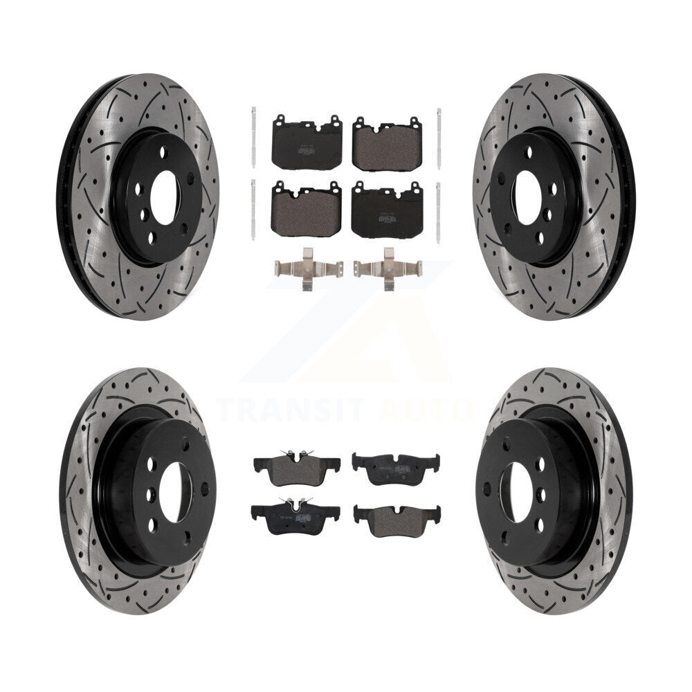 Drill Slot Brake Rotors Semi-Metallic Pad Front Rear Kit For Mini Cooper Clubman