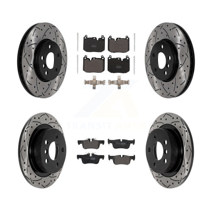 Drill Slot Brake Rotors Semi-Metallic Pad Front Rear Kit For Mini Cooper Clubman
