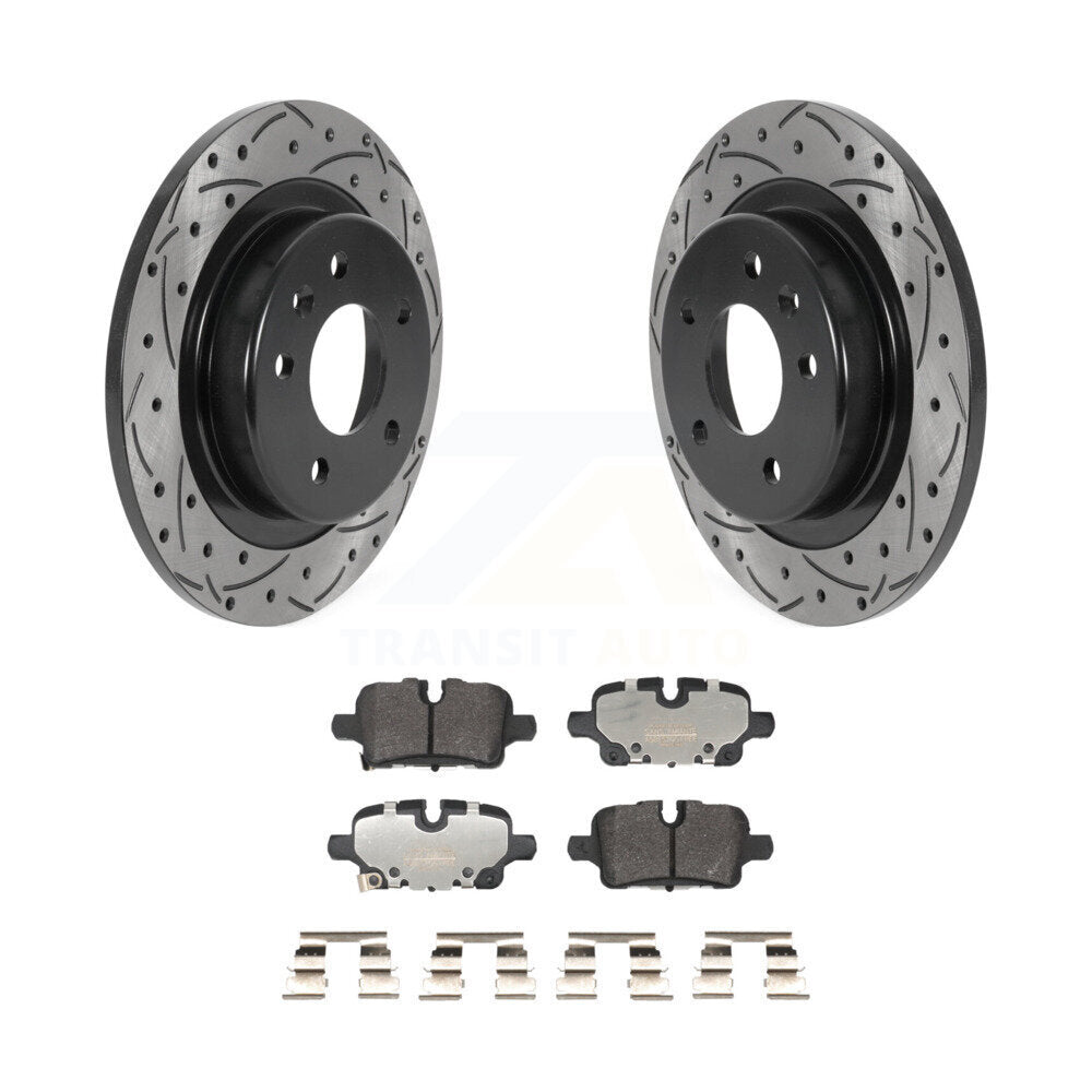 Drill Slot Disc Brake Rotor Semi-Metallic Pad Rear Kit For Chevrolet Equinox GMC