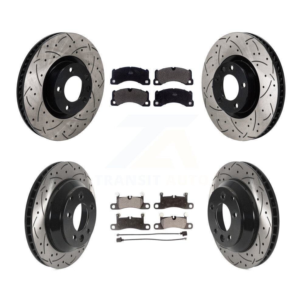 Disc Brake Rotor & Semi-Metallic Pad Front Rear Kit (6Pc) For Volkswagen Touareg