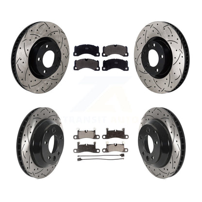 Disc Brake Rotor & Semi-Metallic Pad Front Rear Kit (6Pc) For Volkswagen Touareg
