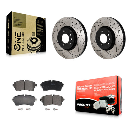 Drill Slot Disc Brake Rotor Semi-Metallic Pad Front Kit For Land Rover Discovery