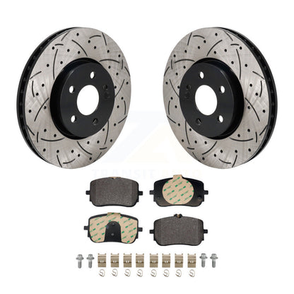 Drill Slot Brake Rotor Semi-Metallic Pad Front Kit For Mercedes-Benz A220 CLA250