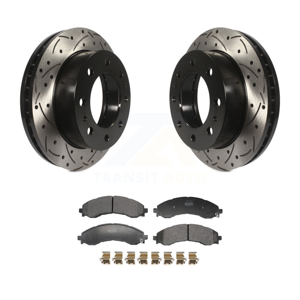 Drill Slot Brake Rotor Semi-Metallic Pad Front Kit For GMC Chevrolet Savana 2500