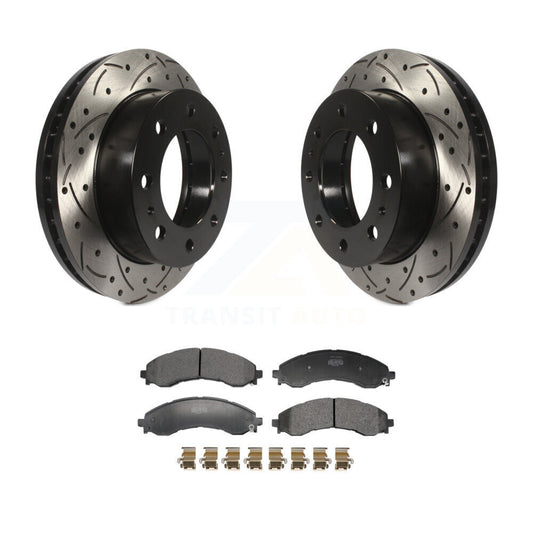 Drill Slot Brake Rotor Semi-Metallic Pad Front Kit For GMC Chevrolet Savana 2500