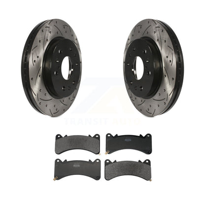 Drill Slot Brake Rotor Semi-Metallic Pad Front Kit For GMC Sierra 1500 Chevrolet