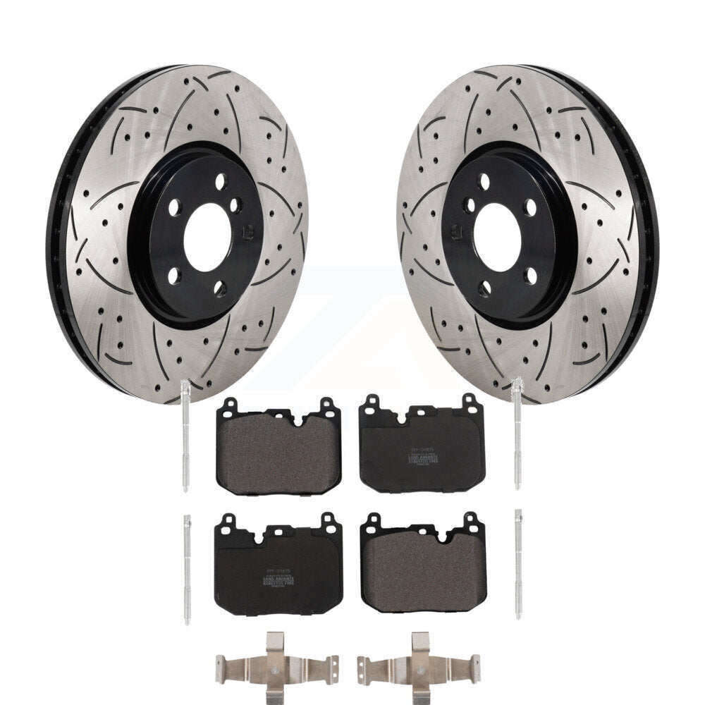 Drilled Slot Brake Rotors Semi-Metallic Pad Front Kit For Mini Cooper Countryman