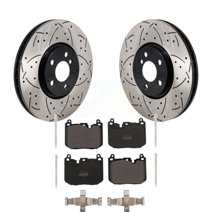 Drilled Slot Brake Rotors Semi-Metallic Pad Front Kit For Mini Cooper Countryman