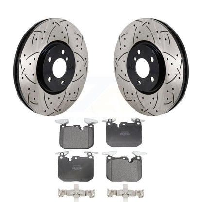Coated Drilled Slot Disc Brake Rotor Semi-Metallic Pad Front Kit For Mini Cooper