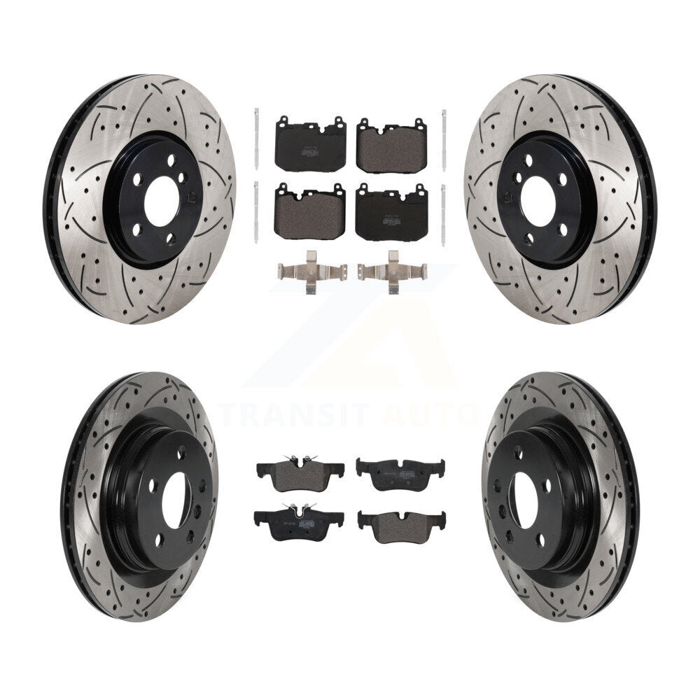 Drill Slot Brake Rotors Semi-Metallic Pad Front Rear Kit For Mini Cooper Clubman