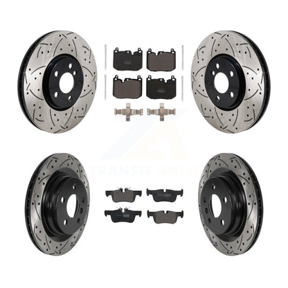 Drill Slot Brake Rotors Semi-Metallic Pad Front Rear Kit For Mini Cooper Clubman