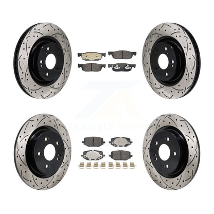Drill Slot Brake Rotor Semi-Metallic Pad Front Rear Kit For 22-23 Acura MDX 3.5L