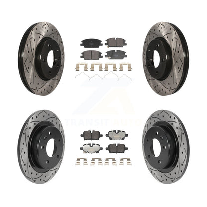 Drill Slot Brake Rotor Semi-Metallic Pad Front Rear Kit For Chevrolet GMC Malibu