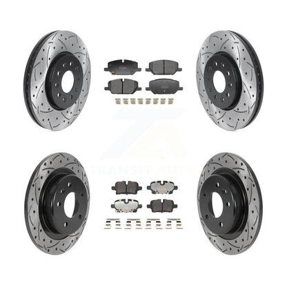 Drilled Slot Brake Rotors Semi-Metallic Pad Front Rear Kit For Chevrolet Equinox