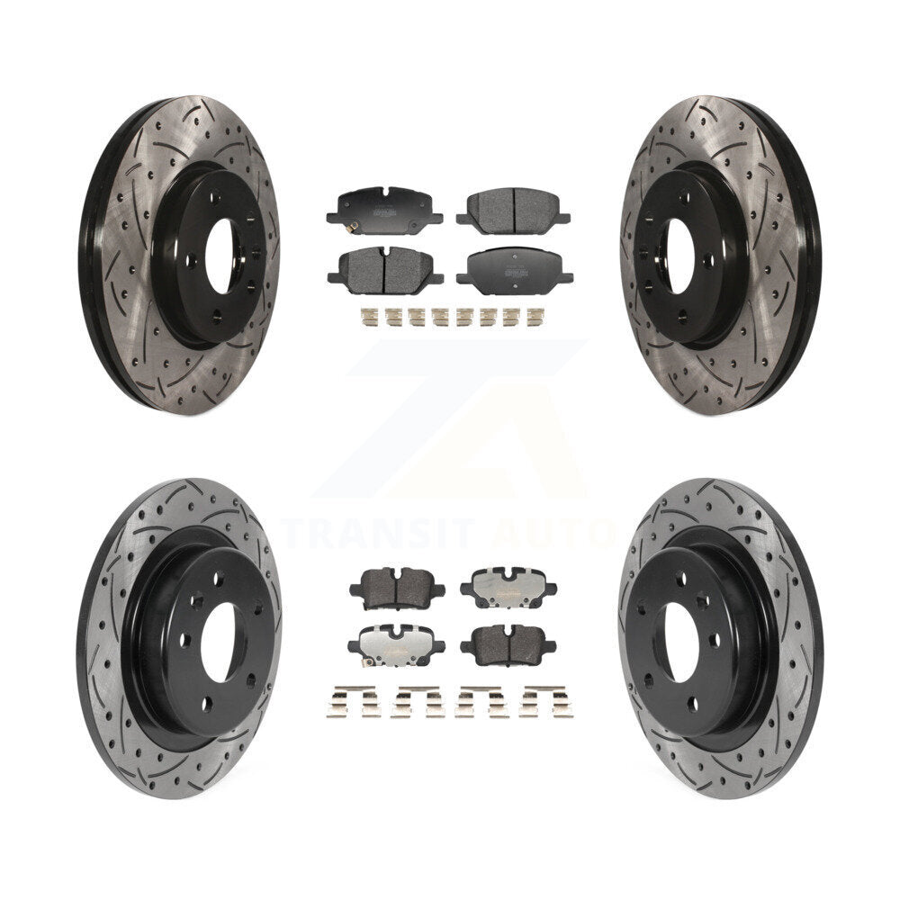 Drilled Slot Disc Brake Rotor & Semi-Metallic Pad Front Rear Kit For GMC Terrain