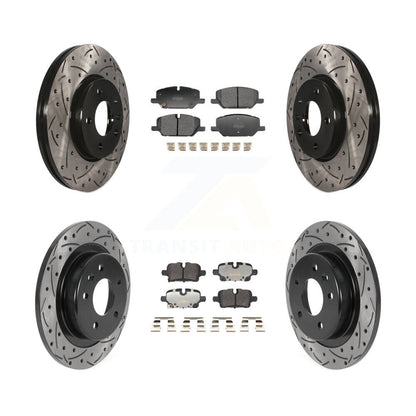 Drilled Slot Disc Brake Rotor & Semi-Metallic Pad Front Rear Kit For GMC Terrain