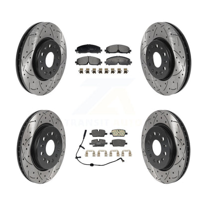 Drilled Slot Brake Rotor Semi-Metallic Pad Front Rear Kit For Chevrolet Traverse