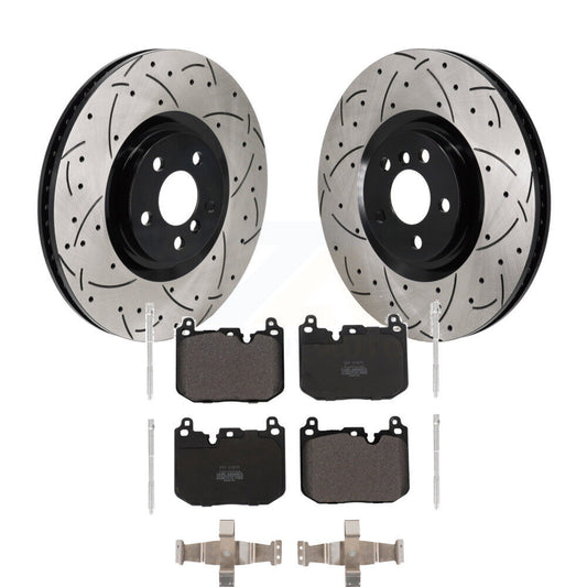 Drill Slot Brake Rotor Semi-Metallic Pad Front Kit For Mini Cooper Countryman X2