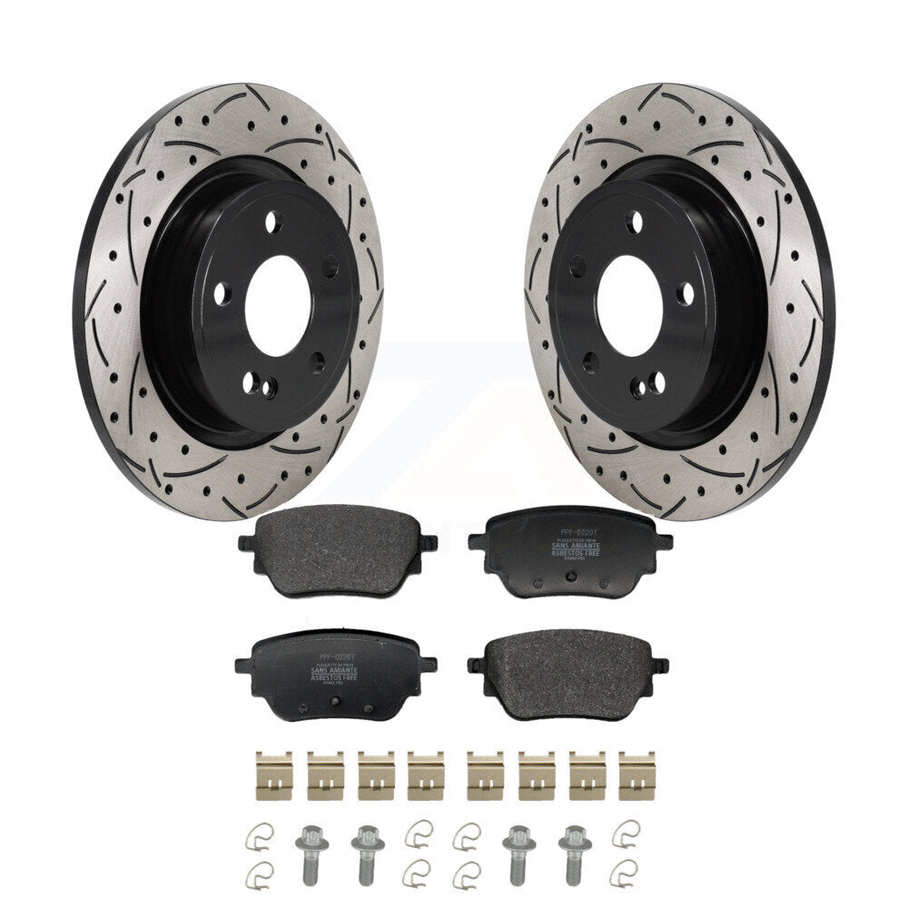 Drill Slot Brake Rotors Semi-Metallic Pad Rear Kit For Mercedes-Benz A220 CLA250