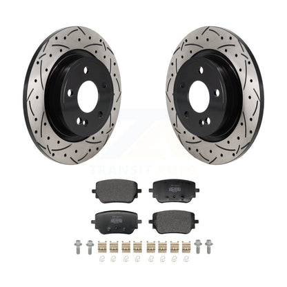 Drilled Slot Disc Brake Rotors Semi-Metallic Pad Rear Kit For Mercedes-Benz A220