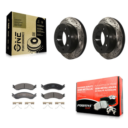 Drill Slot Brake Rotors Semi-Metallic Pad Rear Kit For GMC Chevrolet Savana 2500