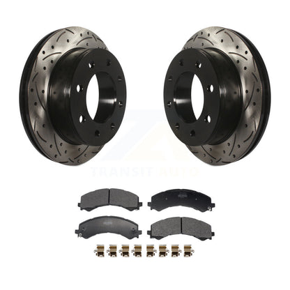 Drill Slot Brake Rotors Semi-Metallic Pad Rear Kit For GMC Savana 2500 Chevrolet