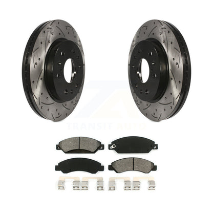 Drilled Slot Brake Rotor Semi-Metallic Pad Front Kit For Chevrolet Avalanche GMC