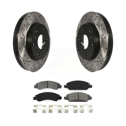 Drill Slot Brake Rotor Semi-Metallic Pad Front Kit For GMC Sierra 1500 Chevrolet