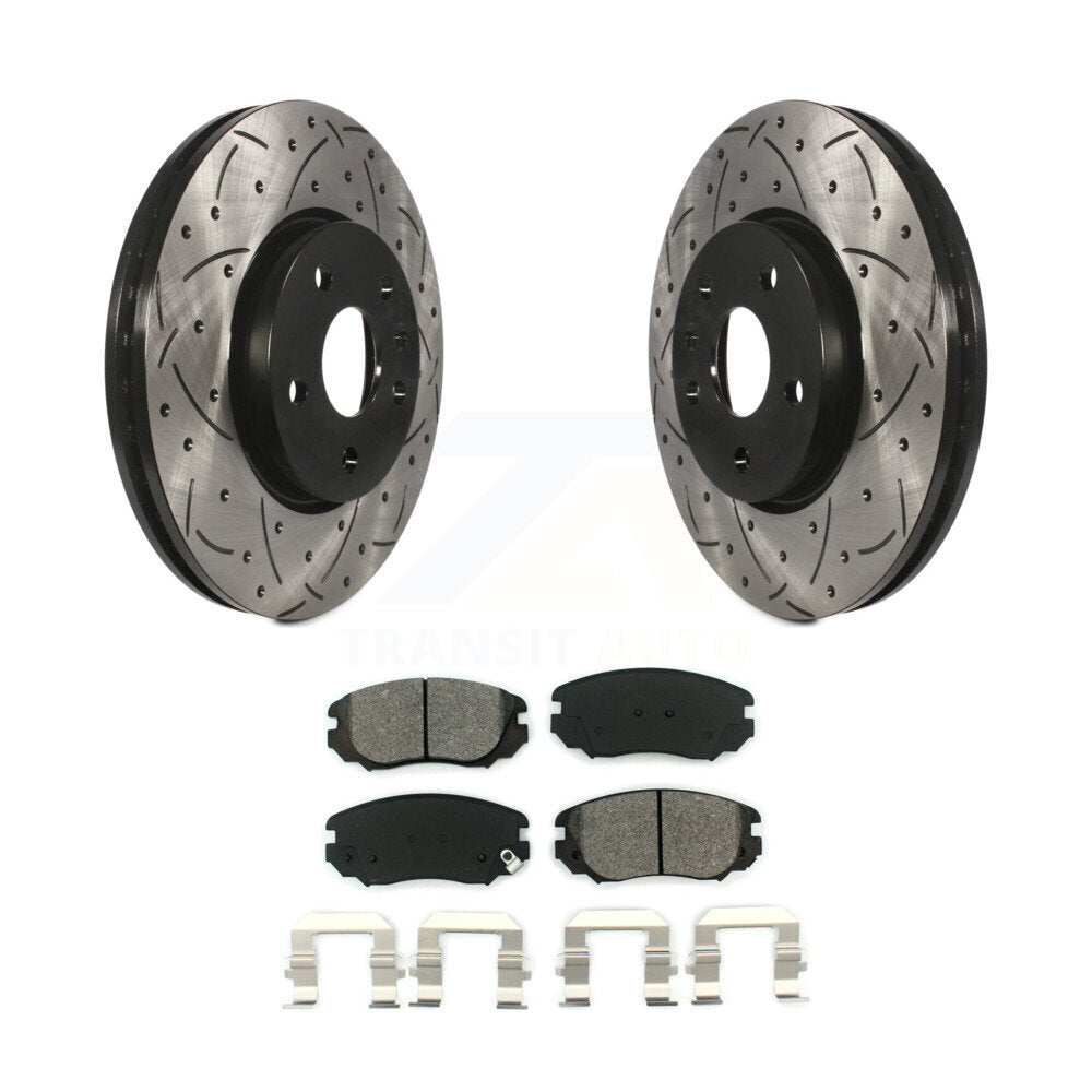 Drilled Slot Brake Rotor & Semi-Metallic Pad Front Kit For Chevrolet Equinox GMC