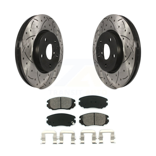 Drilled Slot Brake Rotor & Semi-Metallic Pad Front Kit For Chevrolet Equinox GMC