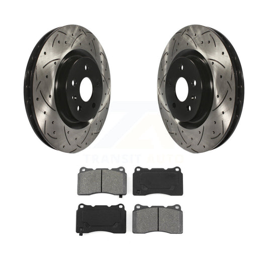 Drilled Slot Brake Rotors Semi-Metallic Pad Front Kit For Pontiac G8 Buick Regal