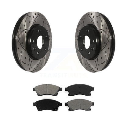 Drilled Slot Brake Rotor & Semi-Metallic Pad Front Kit For Chevrolet Cruze Sonic