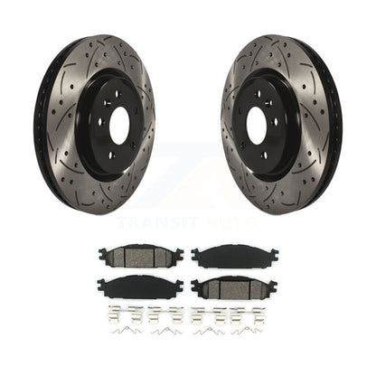 Drill Slot Brake Rotor Semi-Metallic Pad Front Kit For Ford Explorer Flex Taurus