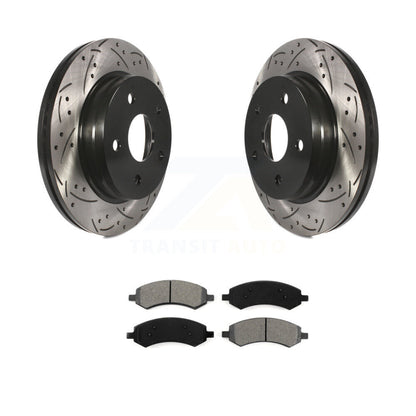 Drilled Slot Brake Rotors Semi-Metallic Pad Front Kit For Ram 1500 Classic Dodge