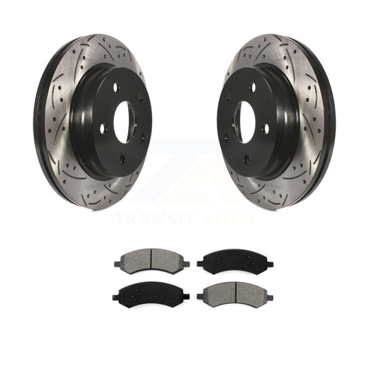 Drilled Slot Brake Rotors Semi-Metallic Pad Front Kit For Ram 1500 Classic Dodge