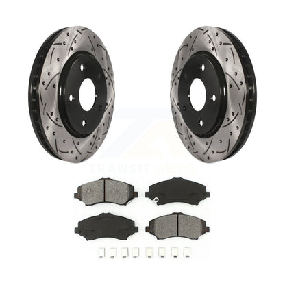 Drill Slot Brake Rotors Semi-Metallic Pad Front Kit For Dodge Grand Caravan Town