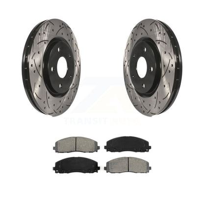 Drill Slot Brake Rotors Semi-Metallic Pad Front Kit For Dodge Grand Caravan Town